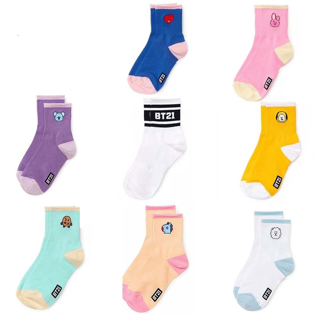 7 pcs New Kpop Bangtan Boys BT21 COOKY CHIMMY Socks