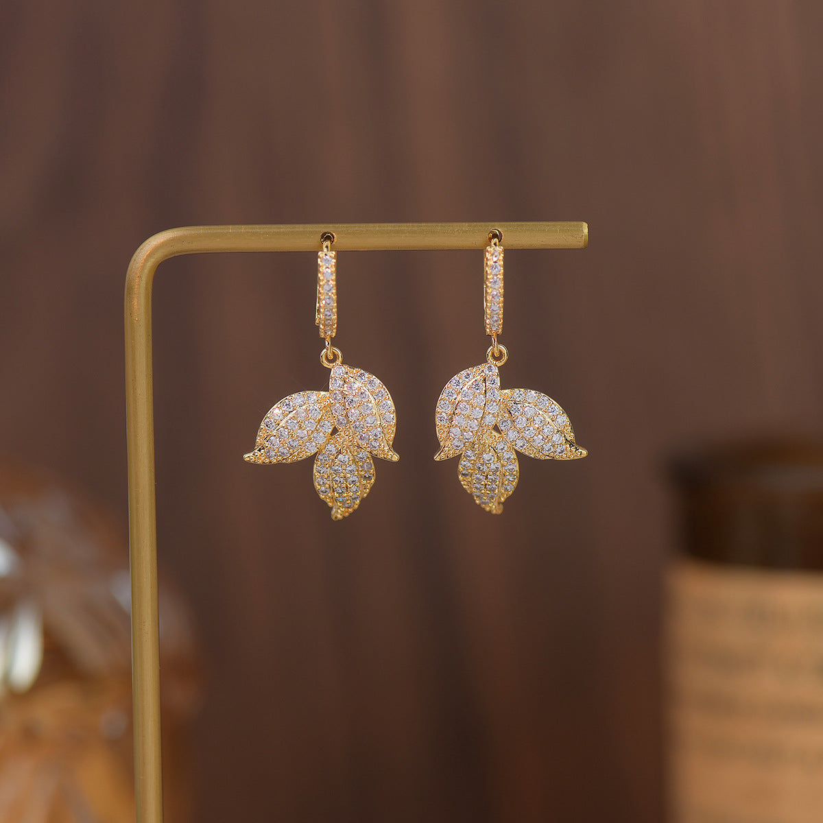 Light Luxury Gold Leaf Exquisite Earrings