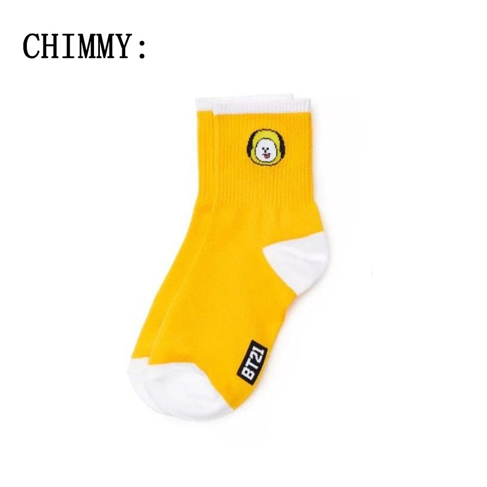 7 pcs New Kpop Bangtan Boys BT21 COOKY CHIMMY Socks