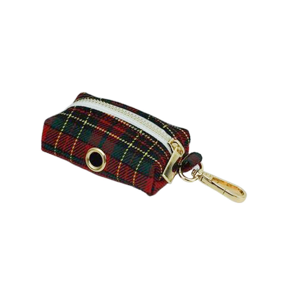 Christmas Pet Collar Plaid With Green Background Dog Rope Leash Suit