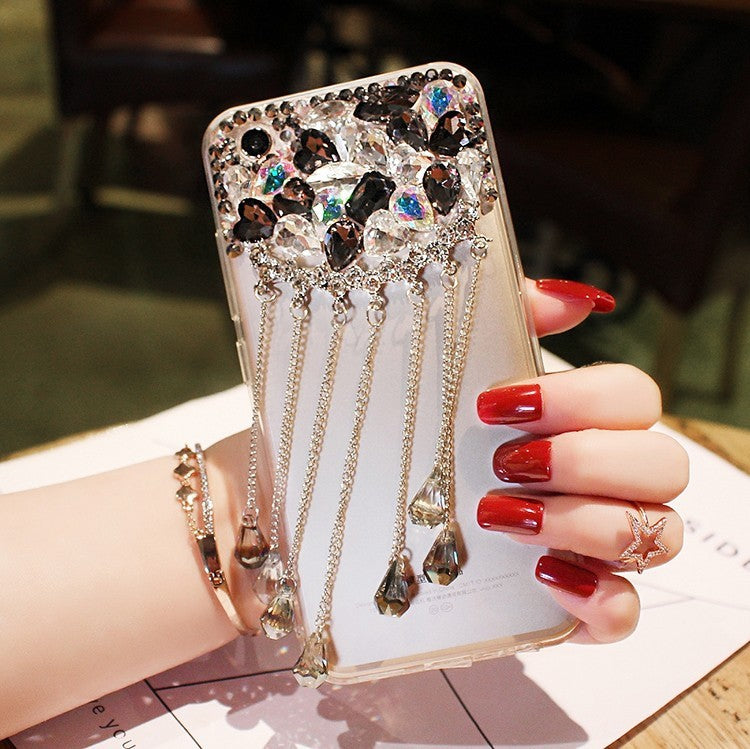 Luxury tassel rhinestone phone case