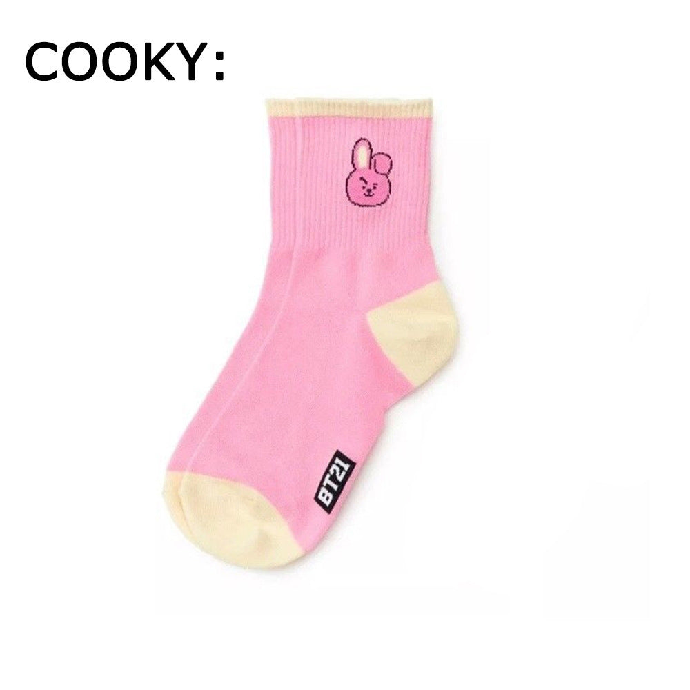 7 pcs New Kpop Bangtan Boys BT21 COOKY CHIMMY Socks