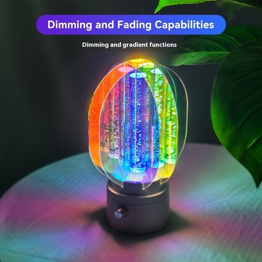 Creative Small Night Lamp Charging Electrodeless Dimming Rotating Ambience Light