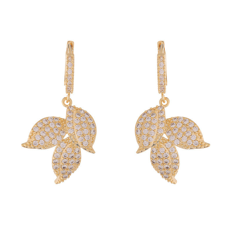 Light Luxury Gold Leaf Exquisite Earrings